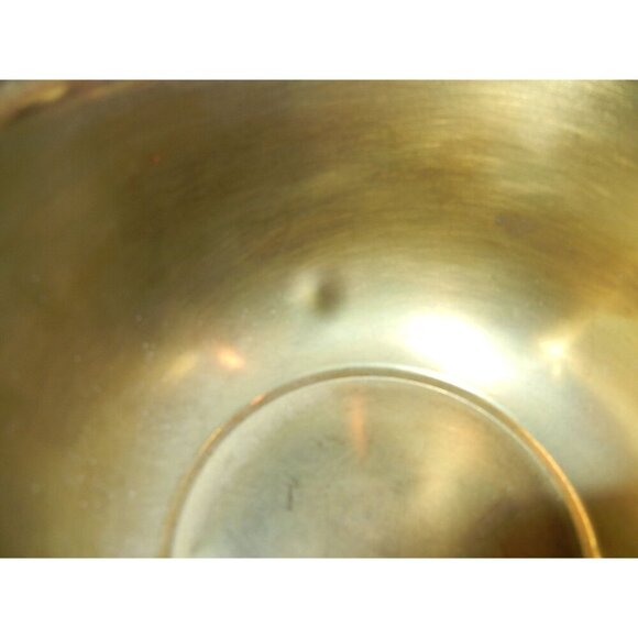 Brass Bowl Vintage Mid Century table piece three footed flared brim - Picture 4 of 4